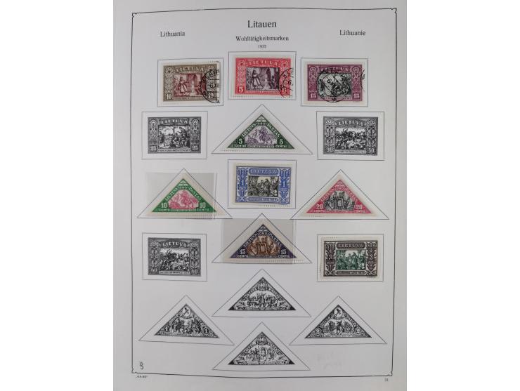 1918/1954, used and unused collections Estonia incl. e.g. Mi.-Nr. 29AUw (2), 164x MNH, Latvia, Lithuania incl. Mi.-Nr. 141F u