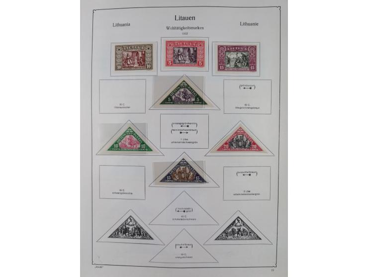 1918/1954, used and unused collections Estonia incl. e.g. Mi.-Nr. 29AUw (2), 164x MNH, Latvia, Lithuania incl. Mi.-Nr. 141F u