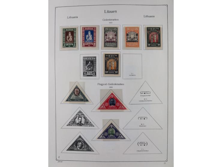 1918/1954, used and unused collections Estonia incl. e.g. Mi.-Nr. 29AUw (2), 164x MNH, Latvia, Lithuania incl. Mi.-Nr. 141F u