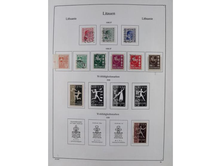1918/1954, used and unused collections Estonia incl. e.g. Mi.-Nr. 29AUw (2), 164x MNH, Latvia, Lithuania incl. Mi.-Nr. 141F u