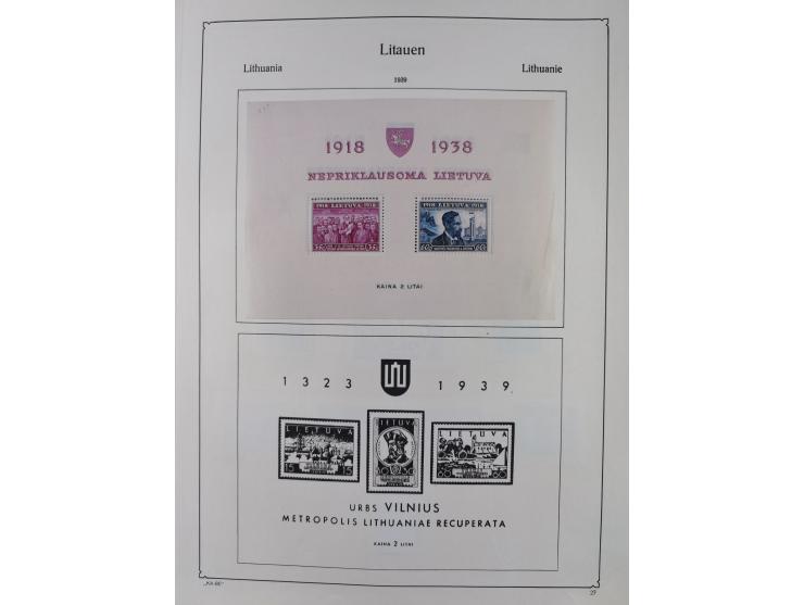 1918/1954, used and unused collections Estonia incl. e.g. Mi.-Nr. 29AUw (2), 164x MNH, Latvia, Lithuania incl. Mi.-Nr. 141F u