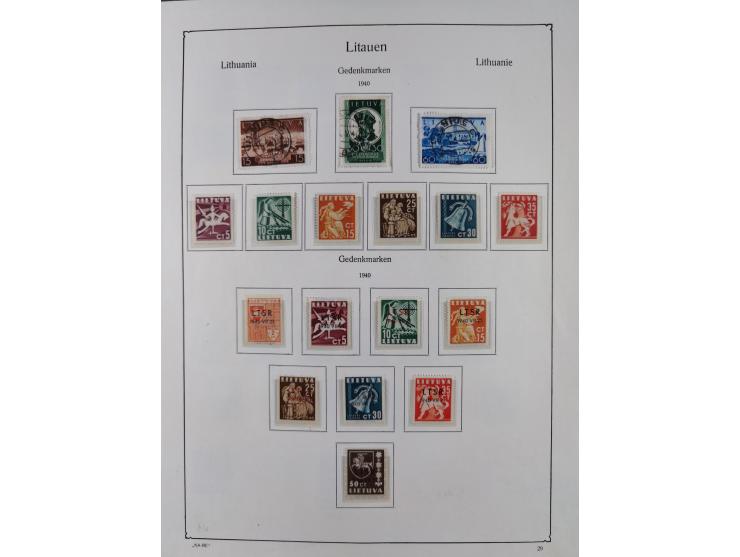 1918/1954, used and unused collections Estonia incl. e.g. Mi.-Nr. 29AUw (2), 164x MNH, Latvia, Lithuania incl. Mi.-Nr. 141F u