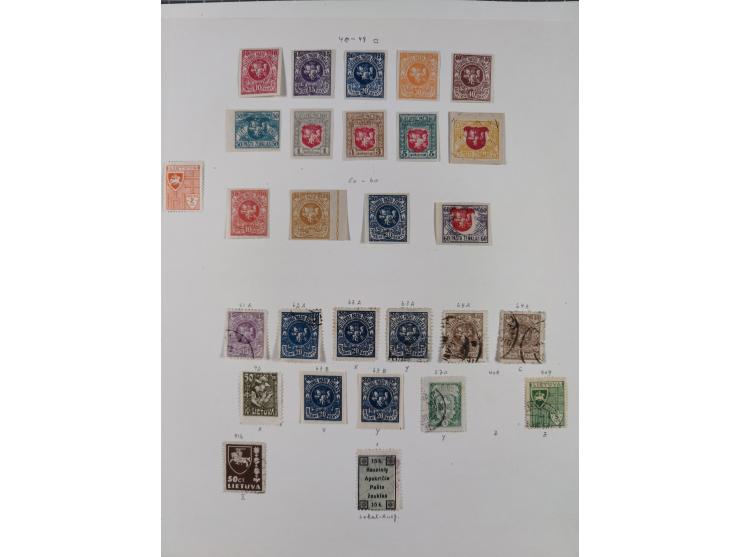 1918/1954, used and unused collections Estonia incl. e.g. Mi.-Nr. 29AUw (2), 164x MNH, Latvia, Lithuania incl. Mi.-Nr. 141F u