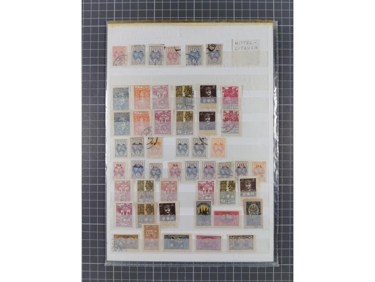 1918/1954, used and unused collections Estonia incl. e.g. Mi.-Nr. 29AUw (2), 164x MNH, Latvia, Lithuania incl. Mi.-Nr. 141F u