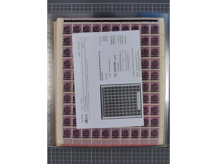 1923, OPD-Bogen, Sammlung von rund 70 Stück, einige mehrfach, dabei u. A. 333AW (Frankfurt) und 335B (Breslau und Stuttgart).