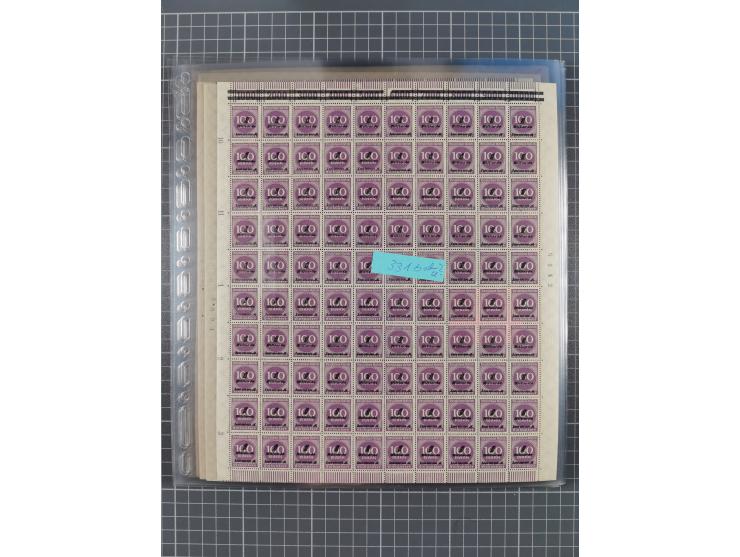 1923, OPD-Bogen, Sammlung von rund 70 Stück, einige mehrfach, dabei u. A. 333AW (Frankfurt) und 335B (Breslau und Stuttgart).