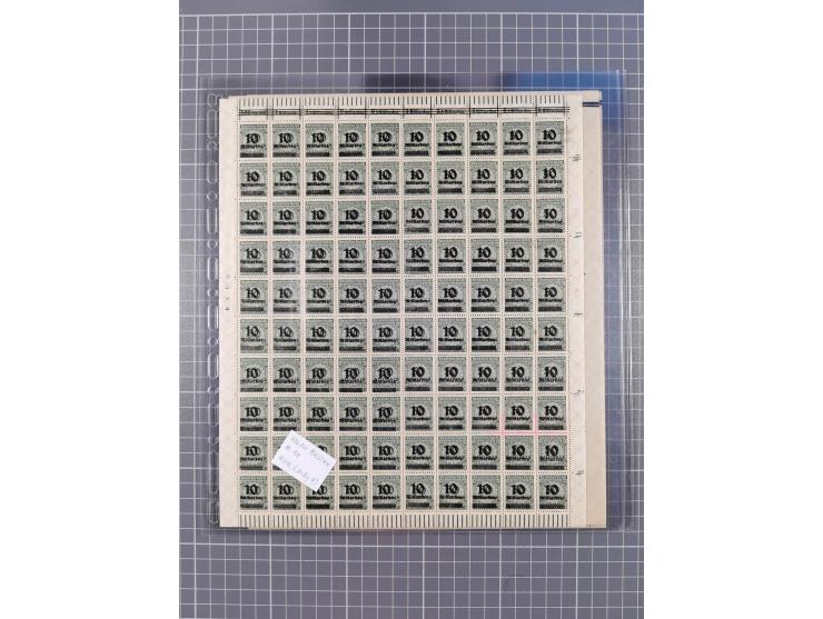 1923, OPD-Bogen, Sammlung von rund 70 Stück, einige mehrfach, dabei u. A. 333AW (Frankfurt) und 335B (Breslau und Stuttgart).