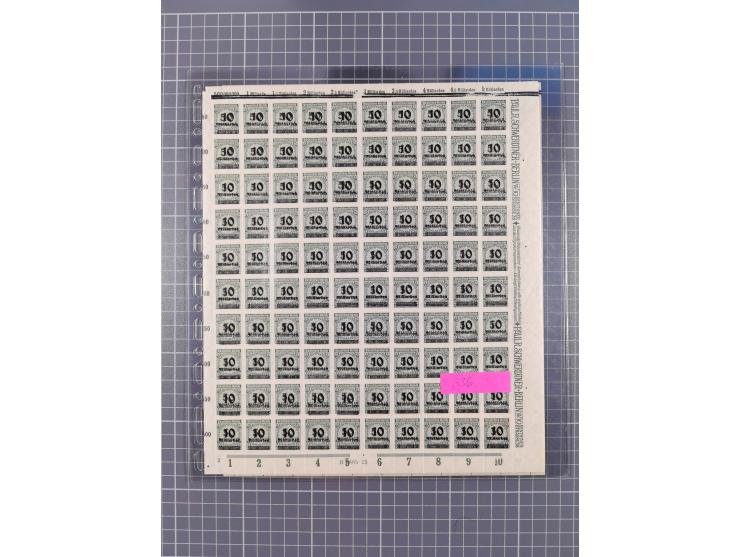 1923, OPD-Bogen, Sammlung von rund 70 Stück, einige mehrfach, dabei u. A. 333AW (Frankfurt) und 335B (Breslau und Stuttgart).
