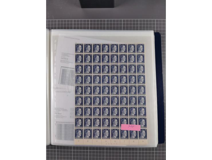 1912/45, kleine Partie Bogen, dabei Mi. I, 110b mit Plattenfehler I, 909-910, Einheitsgeberbogen, etc.