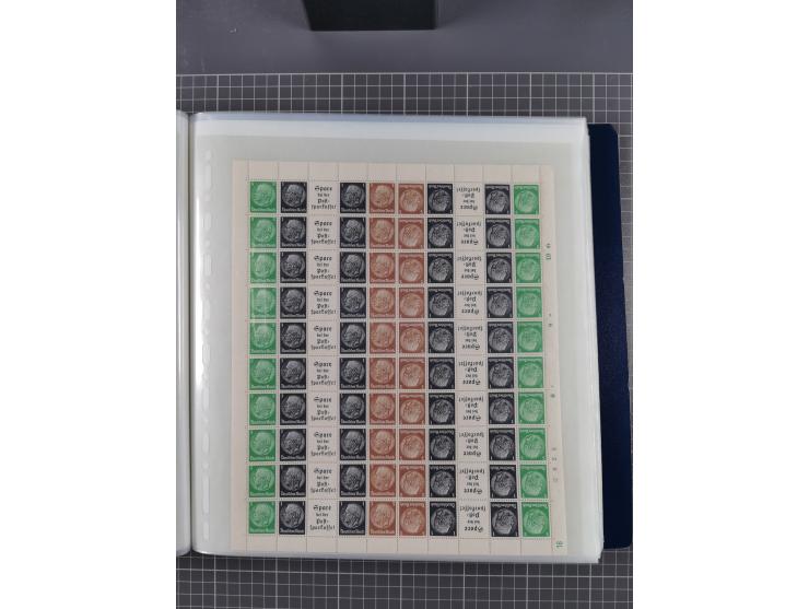 1912/45, kleine Partie Bogen, dabei Mi. I, 110b mit Plattenfehler I, 909-910, Einheitsgeberbogen, etc.