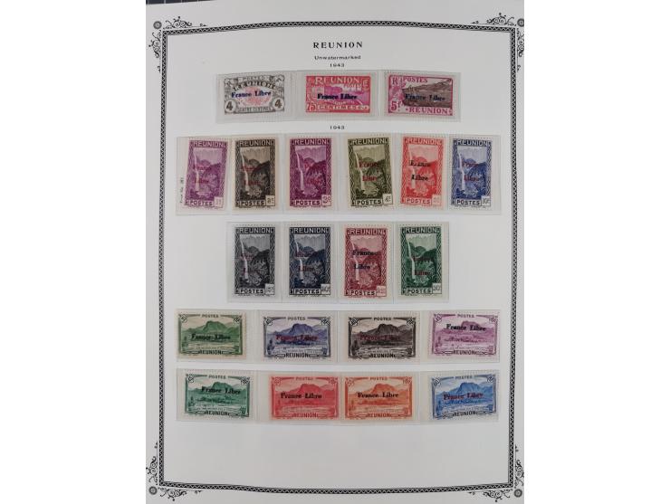 1891/1964, Collection on 39 Scott album leaves, unused and mnh, starting colonies allegory overprinted issues with multiples,