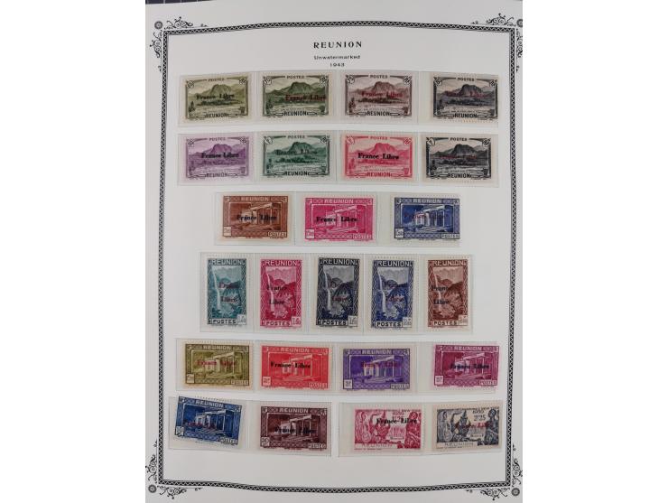 1891/1964, Collection on 39 Scott album leaves, unused and mnh, starting colonies allegory overprinted issues with multiples,