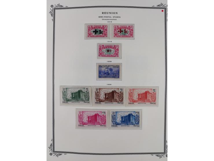 1891/1964, Collection on 39 Scott album leaves, unused and mnh, starting colonies allegory overprinted issues with multiples,