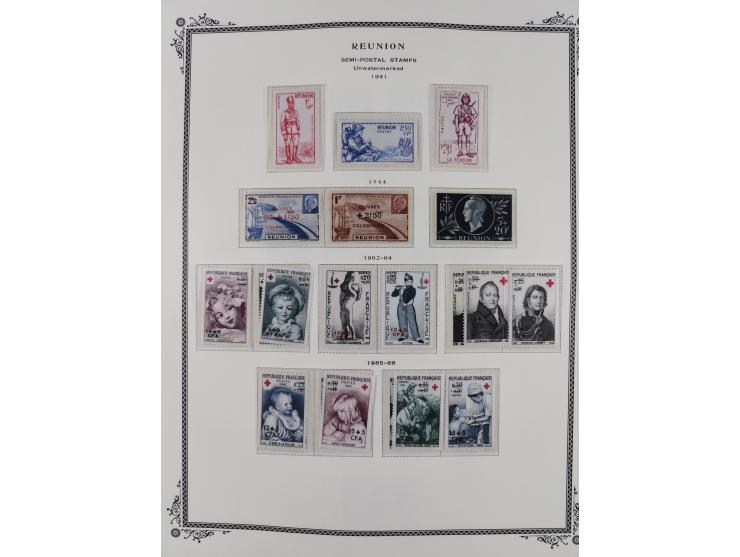 1891/1964, Collection on 39 Scott album leaves, unused and mnh, starting colonies allegory overprinted issues with multiples,