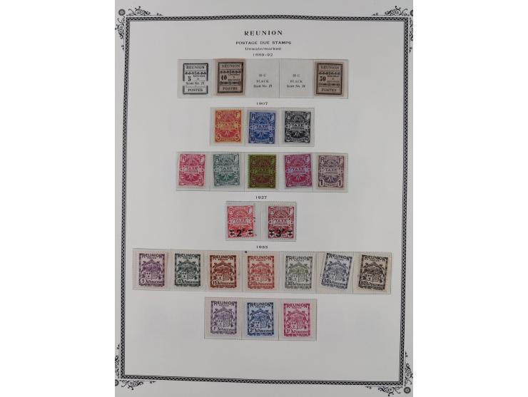 1891/1964, Collection on 39 Scott album leaves, unused and mnh, starting colonies allegory overprinted issues with multiples,