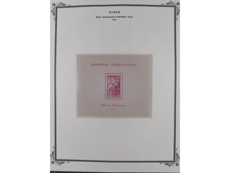1921/1944, Collection on 11 Scott album leaves, unused and mnh, starting ‘Territoire du Niger’ overprinted issues, air mail i