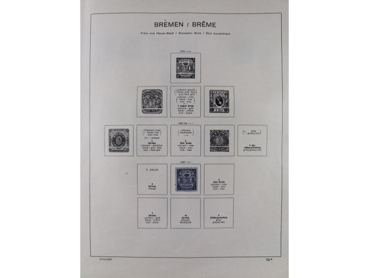1851/1934, uriger meist gestempelter und teils ungebrauchter Sammlungsbestand in einem Schaubek Album, dabei auch wenige Brie