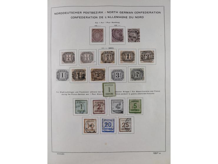 1851/1934, uriger meist gestempelter und teils ungebrauchter Sammlungsbestand in einem Schaubek Album, dabei auch wenige Brie
