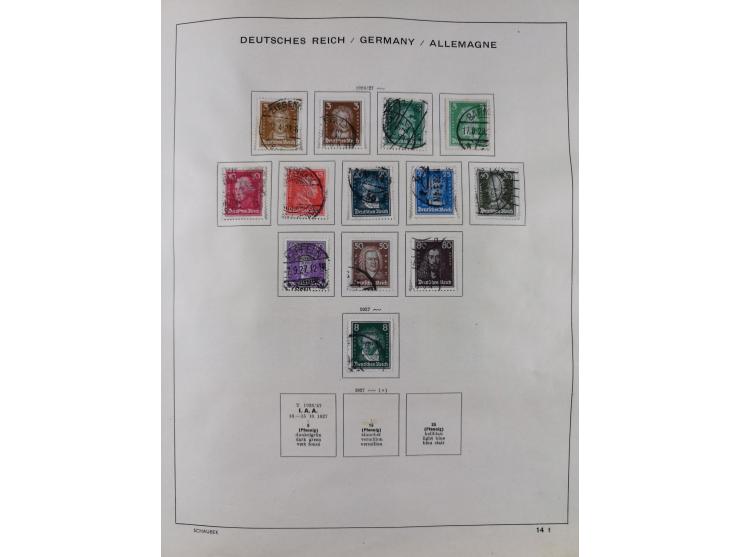1851/1934, uriger meist gestempelter und teils ungebrauchter Sammlungsbestand in einem Schaubek Album, dabei auch wenige Brie