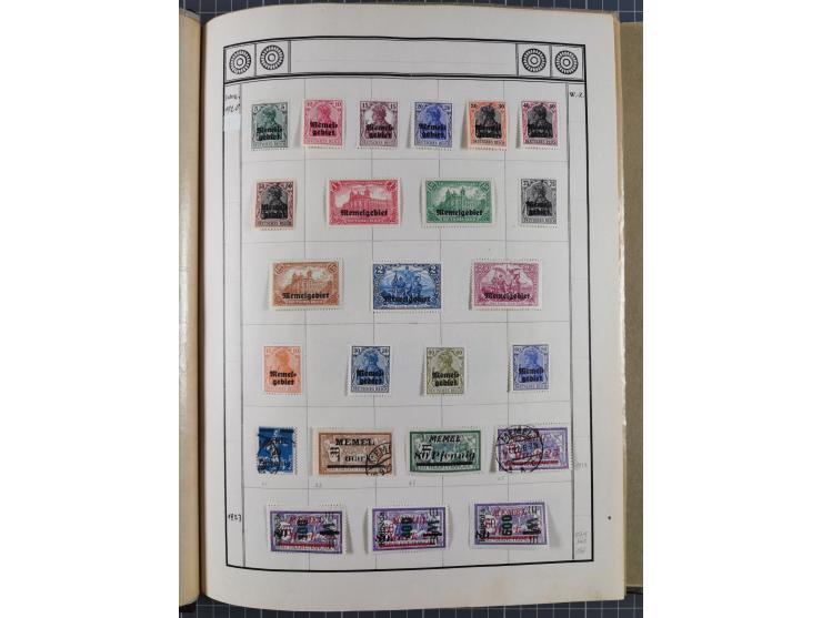 1880/1980 (ca.), alte Sammlung in 3 Bänden, dabei schöne Teile Saar, Danzig und Kolonien sowie Deutschland nach 1945&nbsp;