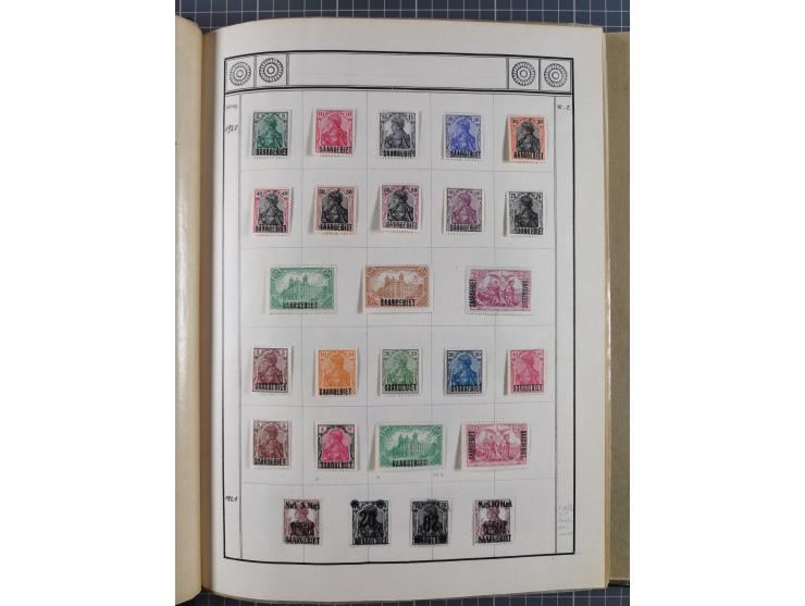 1880/1980 (ca.), alte Sammlung in 3 Bänden, dabei schöne Teile Saar, Danzig und Kolonien sowie Deutschland nach 1945&nbsp;