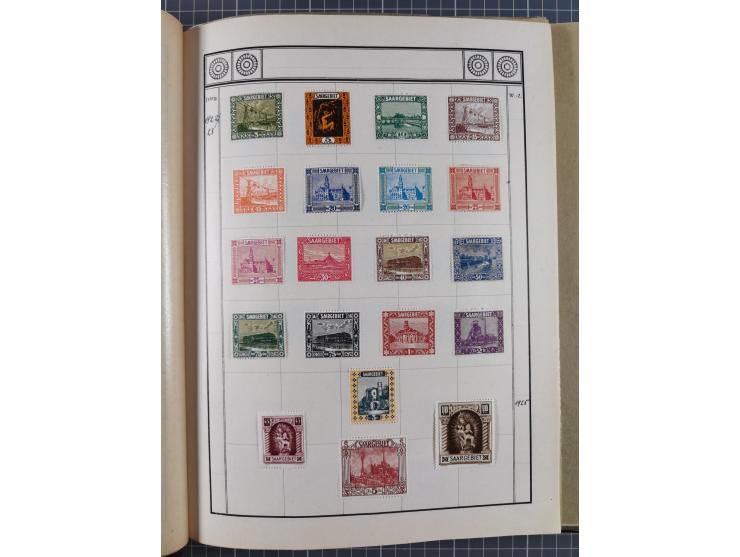 1880/1980 (ca.), alte Sammlung in 3 Bänden, dabei schöne Teile Saar, Danzig und Kolonien sowie Deutschland nach 1945&nbsp;