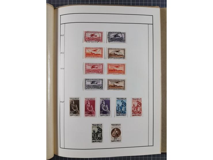 1880/1980 (ca.), alte Sammlung in 3 Bänden, dabei schöne Teile Saar, Danzig und Kolonien sowie Deutschland nach 1945&nbsp;