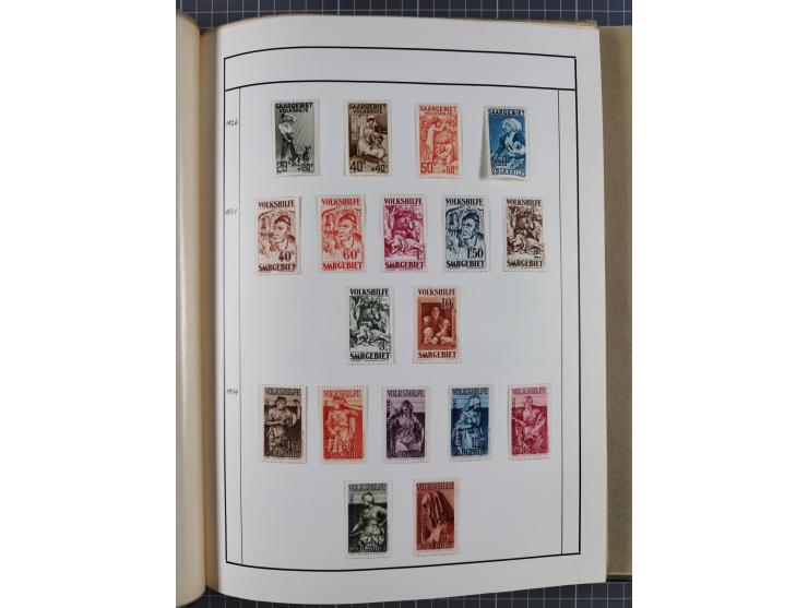 1880/1980 (ca.), alte Sammlung in 3 Bänden, dabei schöne Teile Saar, Danzig und Kolonien sowie Deutschland nach 1945&nbsp;