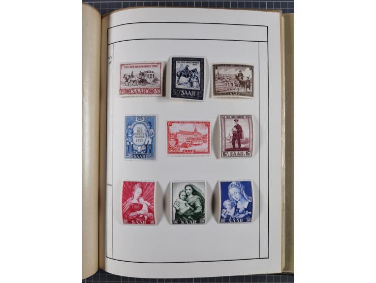 1880/1980 (ca.), alte Sammlung in 3 Bänden, dabei schöne Teile Saar, Danzig und Kolonien sowie Deutschland nach 1945&nbsp;