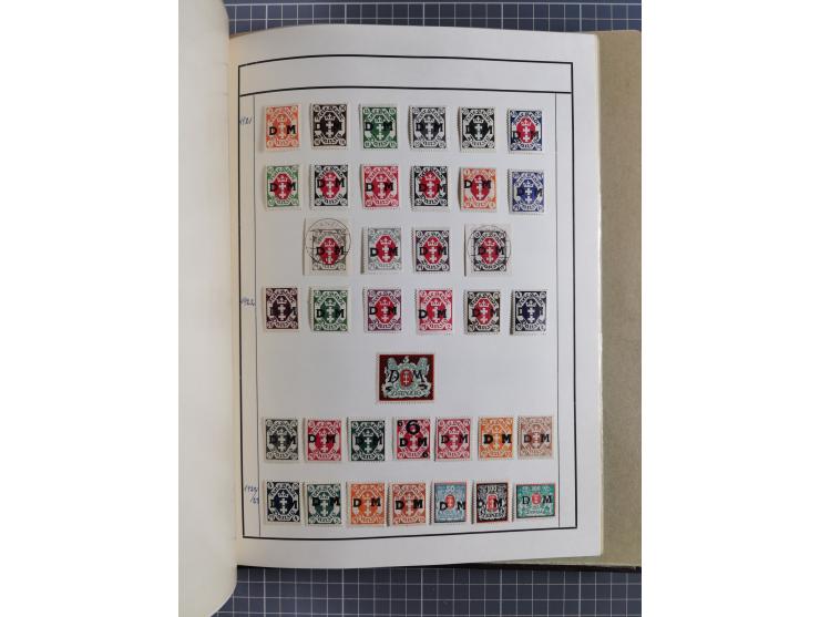 1880/1980 (ca.), alte Sammlung in 3 Bänden, dabei schöne Teile Saar, Danzig und Kolonien sowie Deutschland nach 1945&nbsp;