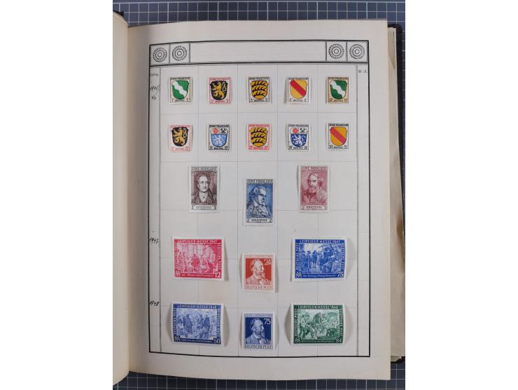 1880/1980 (ca.), alte Sammlung in 3 Bänden, dabei schöne Teile Saar, Danzig und Kolonien sowie Deutschland nach 1945&nbsp;