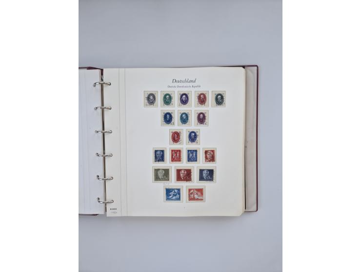 1948/90, in den Hauptnummern augenscheinlich komplette gestempelte Sammlungen Berlin 1948-90 und DDR 1949-90, sowie eine fast