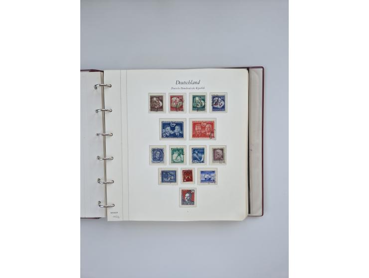 1948/90, in den Hauptnummern augenscheinlich komplette gestempelte Sammlungen Berlin 1948-90 und DDR 1949-90, sowie eine fast