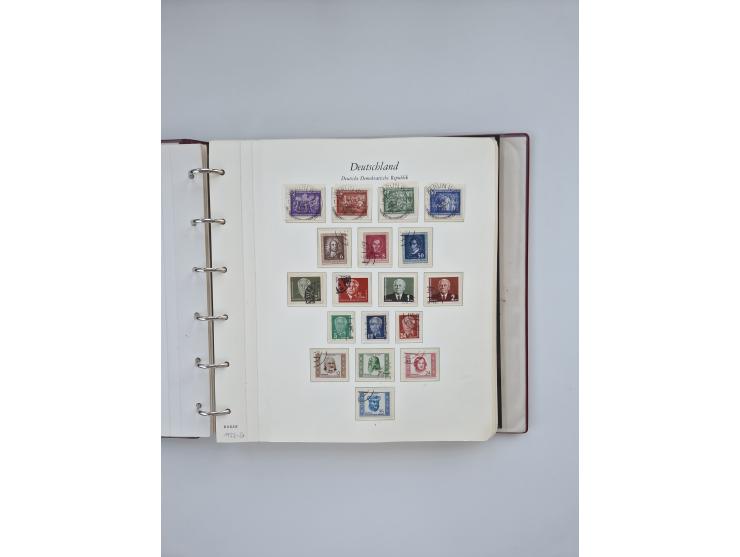 1948/90, in den Hauptnummern augenscheinlich komplette gestempelte Sammlungen Berlin 1948-90 und DDR 1949-90, sowie eine fast