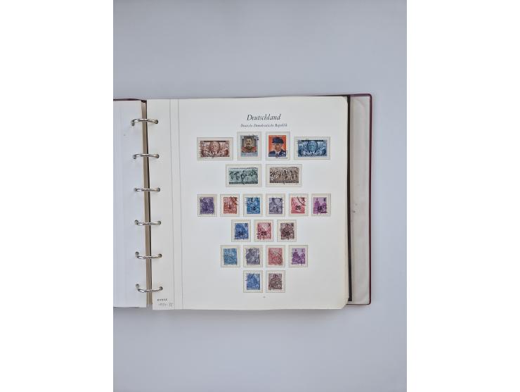1948/90, in den Hauptnummern augenscheinlich komplette gestempelte Sammlungen Berlin 1948-90 und DDR 1949-90, sowie eine fast