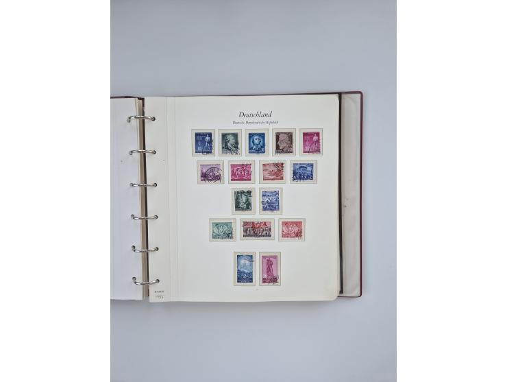 1948/90, in den Hauptnummern augenscheinlich komplette gestempelte Sammlungen Berlin 1948-90 und DDR 1949-90, sowie eine fast