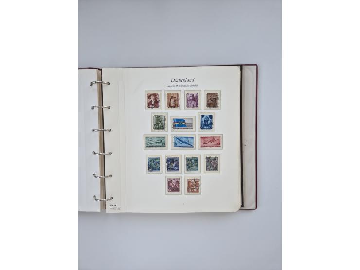 1948/90, in den Hauptnummern augenscheinlich komplette gestempelte Sammlungen Berlin 1948-90 und DDR 1949-90, sowie eine fast