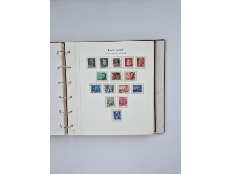 1948/90, in den Hauptnummern augenscheinlich komplette gestempelte Sammlungen Berlin 1948-90 und DDR 1949-90, sowie eine fast