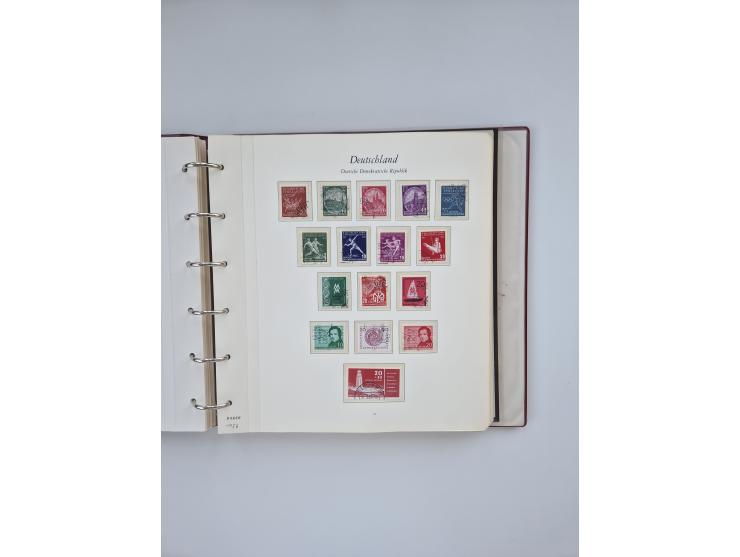1948/90, in den Hauptnummern augenscheinlich komplette gestempelte Sammlungen Berlin 1948-90 und DDR 1949-90, sowie eine fast