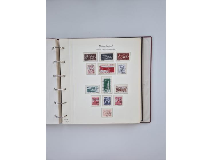 1948/90, in den Hauptnummern augenscheinlich komplette gestempelte Sammlungen Berlin 1948-90 und DDR 1949-90, sowie eine fast