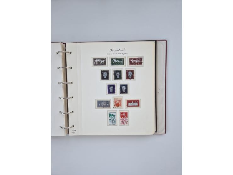 1948/90, in den Hauptnummern augenscheinlich komplette gestempelte Sammlungen Berlin 1948-90 und DDR 1949-90, sowie eine fast