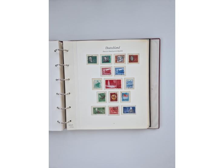 1948/90, in den Hauptnummern augenscheinlich komplette gestempelte Sammlungen Berlin 1948-90 und DDR 1949-90, sowie eine fast