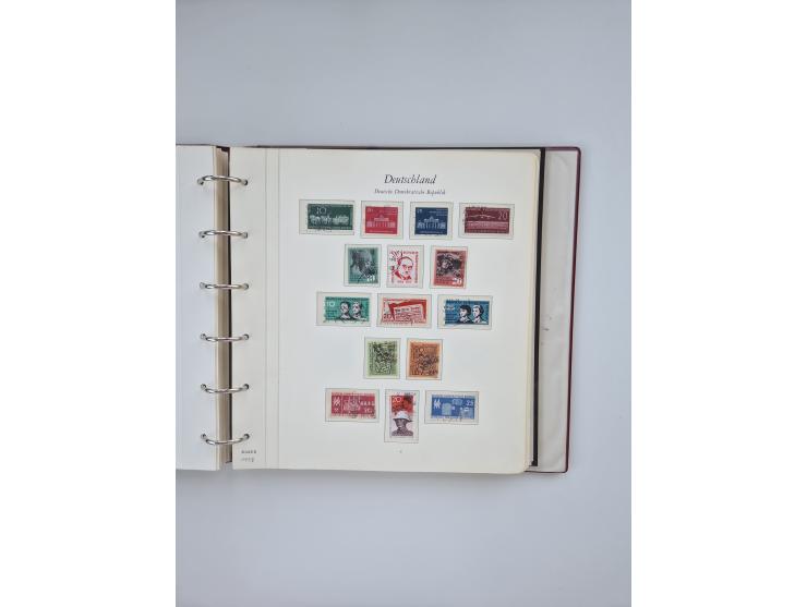 1948/90, in den Hauptnummern augenscheinlich komplette gestempelte Sammlungen Berlin 1948-90 und DDR 1949-90, sowie eine fast