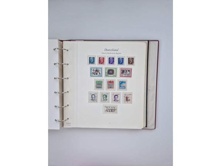 1948/90, in den Hauptnummern augenscheinlich komplette gestempelte Sammlungen Berlin 1948-90 und DDR 1949-90, sowie eine fast