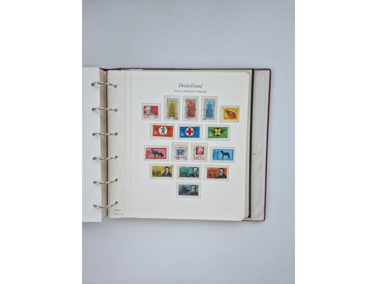 1948/90, in den Hauptnummern augenscheinlich komplette gestempelte Sammlungen Berlin 1948-90 und DDR 1949-90, sowie eine fast