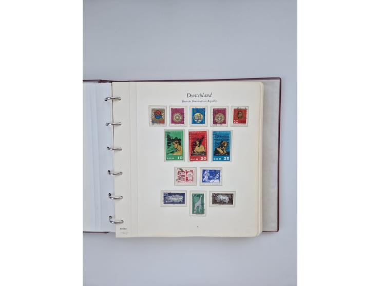 1948/90, in den Hauptnummern augenscheinlich komplette gestempelte Sammlungen Berlin 1948-90 und DDR 1949-90, sowie eine fast