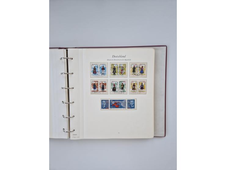 1948/90, in den Hauptnummern augenscheinlich komplette gestempelte Sammlungen Berlin 1948-90 und DDR 1949-90, sowie eine fast