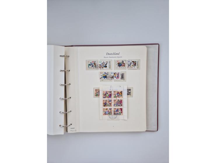 1948/90, in den Hauptnummern augenscheinlich komplette gestempelte Sammlungen Berlin 1948-90 und DDR 1949-90, sowie eine fast