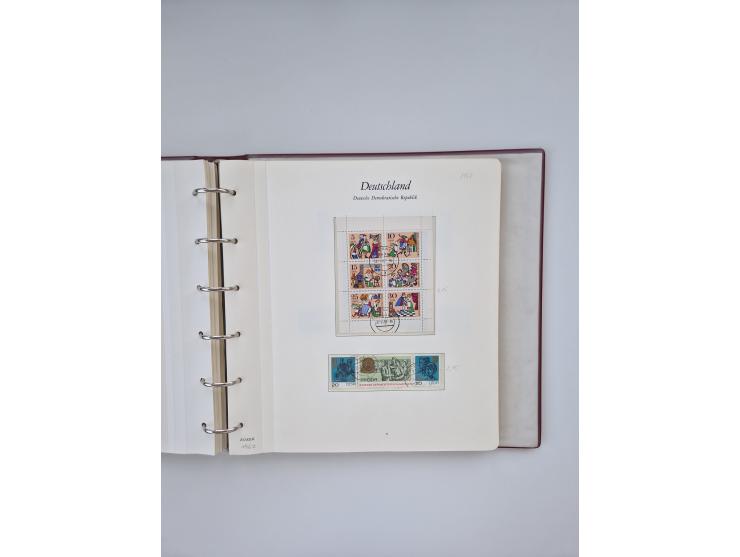 1948/90, in den Hauptnummern augenscheinlich komplette gestempelte Sammlungen Berlin 1948-90 und DDR 1949-90, sowie eine fast
