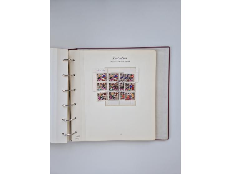 1948/90, in den Hauptnummern augenscheinlich komplette gestempelte Sammlungen Berlin 1948-90 und DDR 1949-90, sowie eine fast